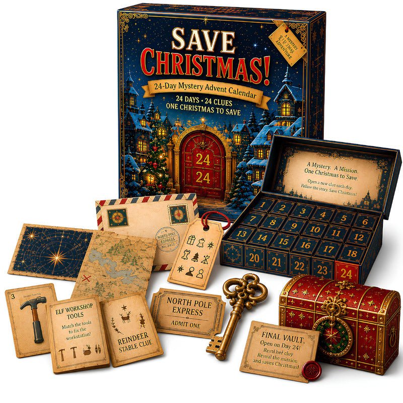 24-Day Mystery Adventure Advent Calendar – Christmas Puzzle Escape Room Game with 6 Themes, Daily Surprise Discovery - NovaTech