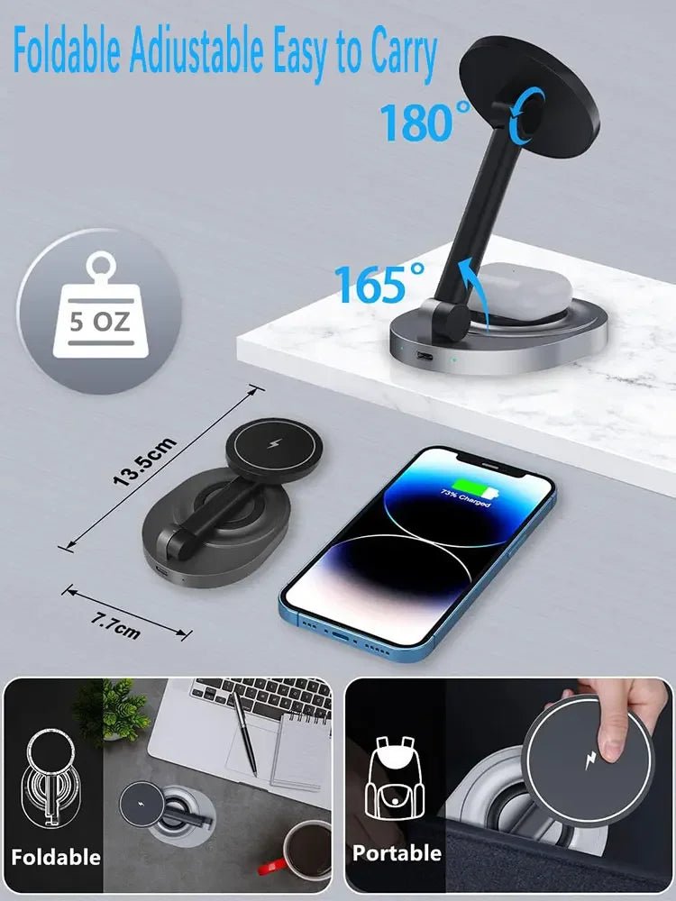 3-in-1 Foldable Magnetic Wireless Charger - NovaTech