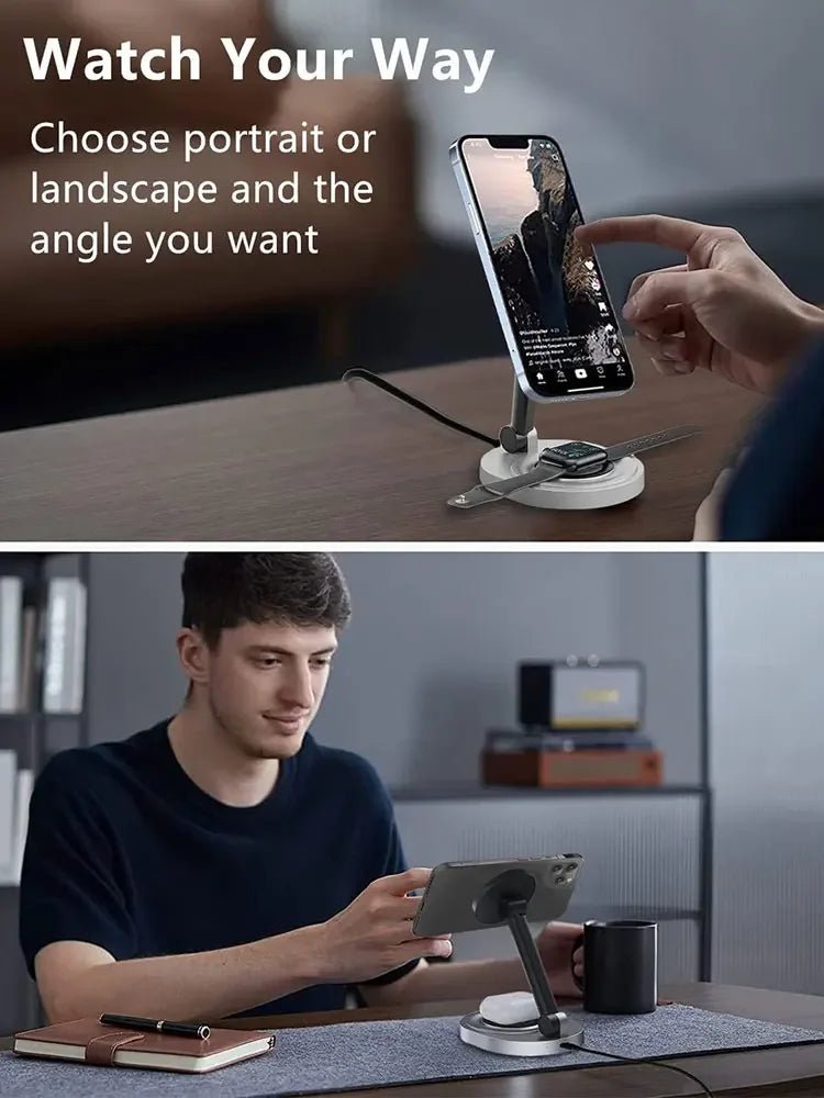 3-in-1 Foldable Magnetic Wireless Charger - NovaTech