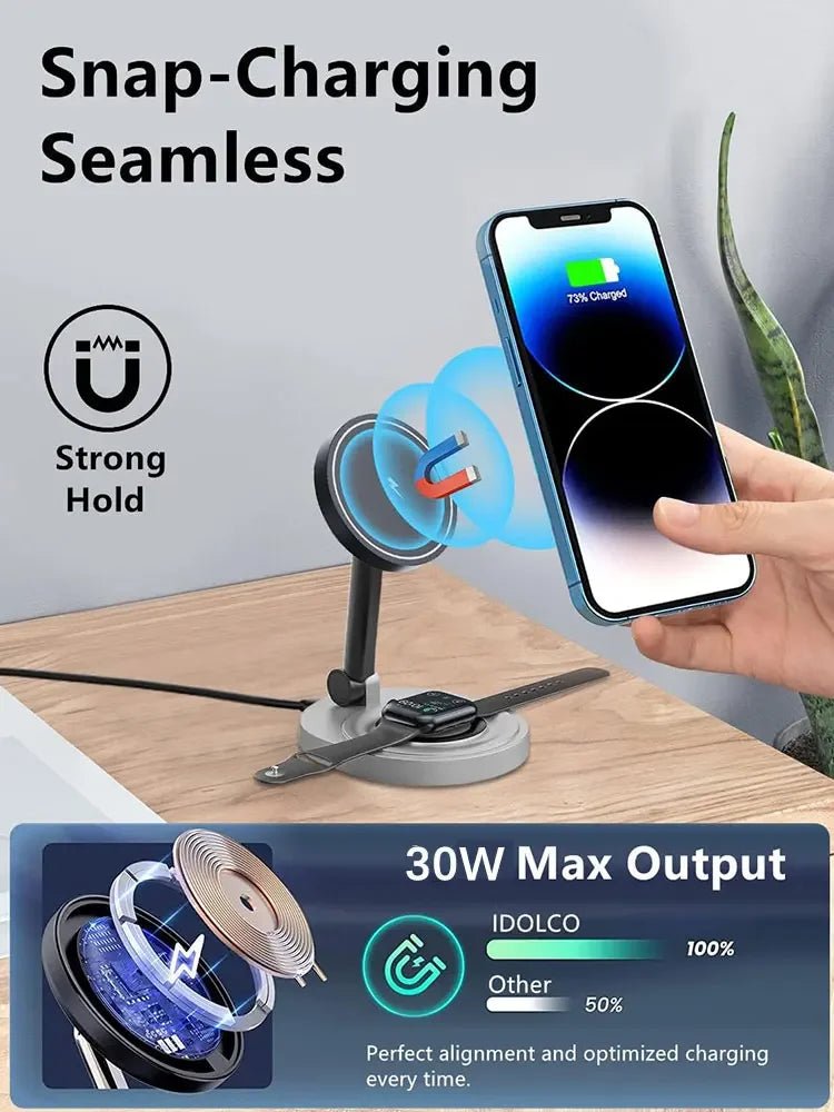 3-in-1 Foldable Magnetic Wireless Charger - NovaTech