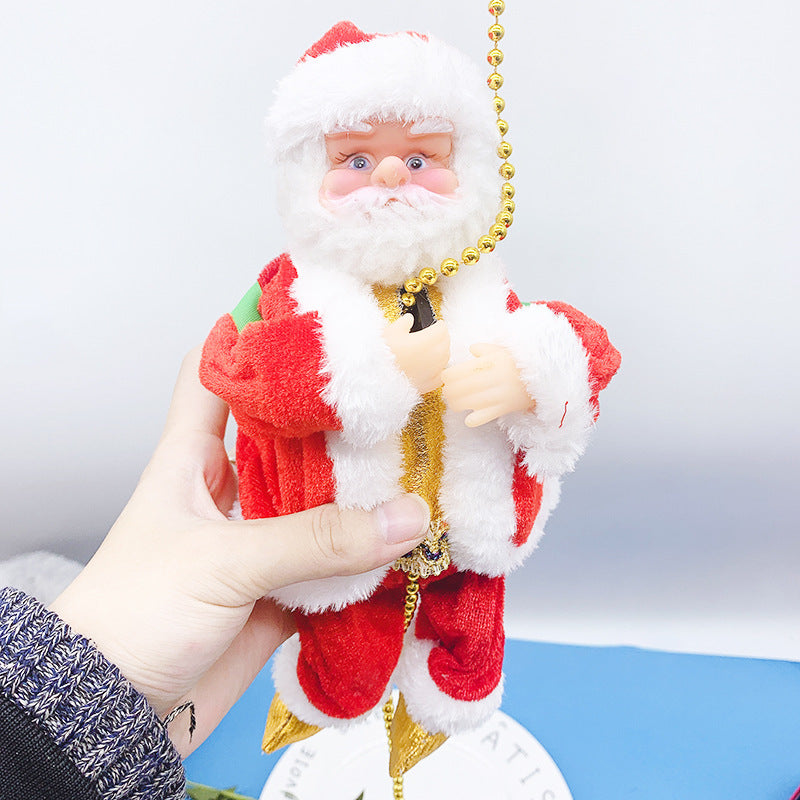 Climbing Beads Santa Claus Climbing Stairs Santa Claus Electric Christmas Window Decoration Supplies Christmas Toys