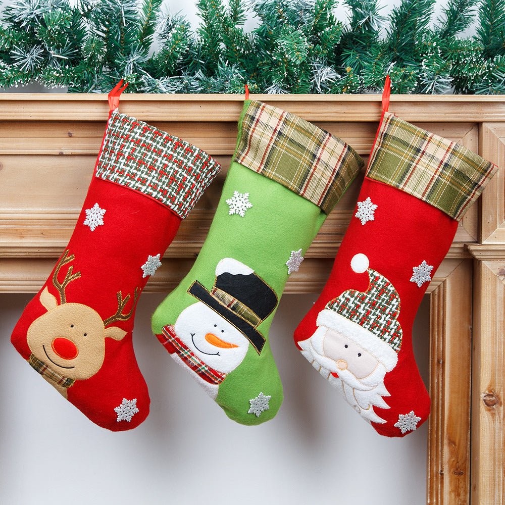 Christmas Decorations Cartoon Embroidery Christmas Socks Christmas Socks Gift Bag - NovaTech
