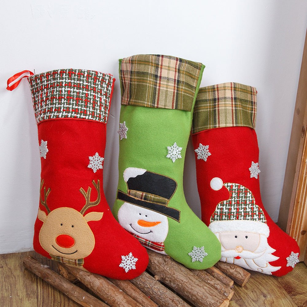 Christmas Decorations Cartoon Embroidery Christmas Socks Christmas Socks Gift Bag - NovaTech