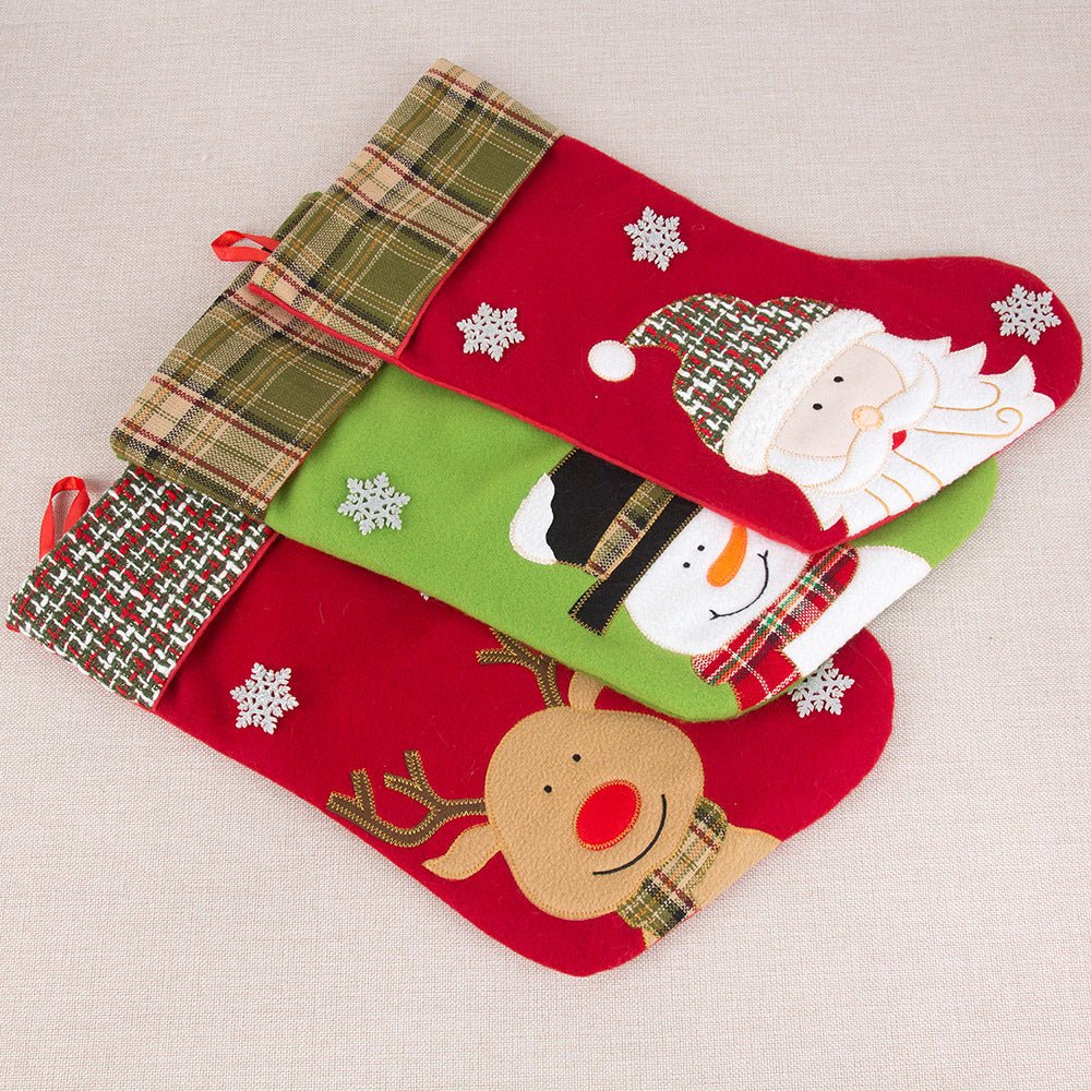 Christmas Decorations Cartoon Embroidery Christmas Socks Christmas Socks Gift Bag - NovaTech