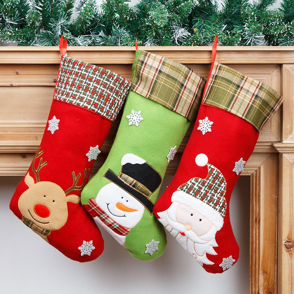 Christmas Decorations Cartoon Embroidery Christmas Socks Christmas Socks Gift Bag - NovaTech