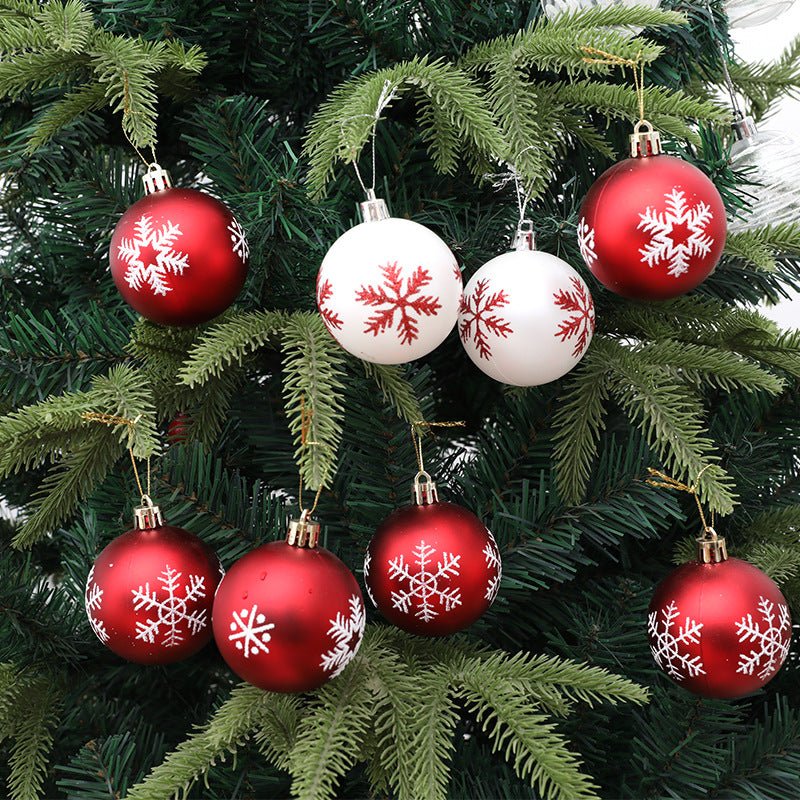 Christmas Decorations Christmas Tree Decoration 6cm Snowflake Painted Christmas Ball - NovaTech