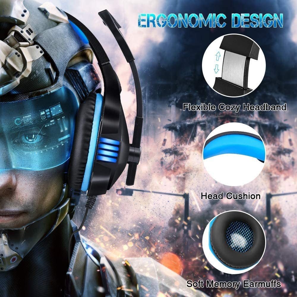 Head mounted gaming headphones RGB headphones wired headphones mobile phones computers subwoofers - NovaTech