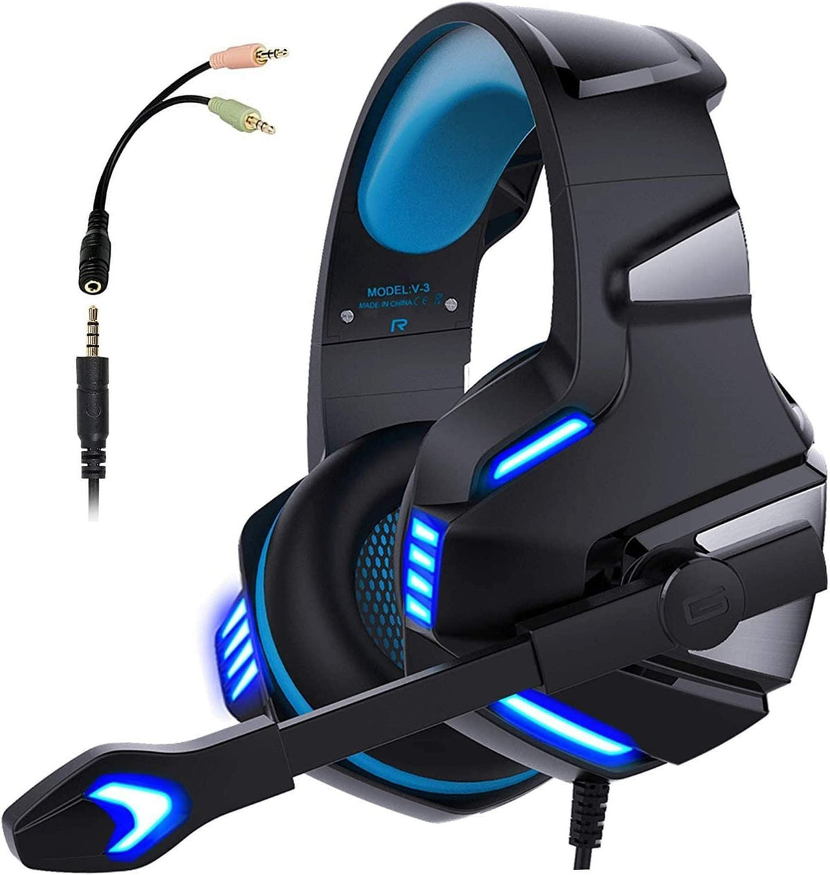 Head mounted gaming headphones RGB headphones wired headphones mobile phones computers subwoofers - NovaTech