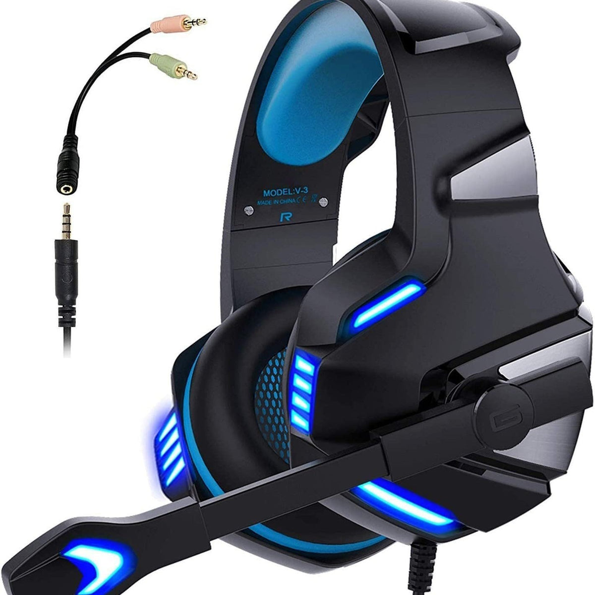Head mounted gaming headphones RGB headphones wired headphones mobile phones computers subwoofers - NovaTech
