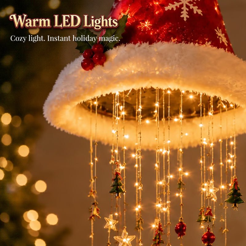 Santa Hat Hanging Light - Warm LED Glow - Christmas Gift for Festive Decor Lovers - NovaTech