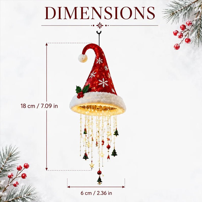 Santa Hat Hanging Light - Warm LED Glow - Christmas Gift for Festive Decor Lovers - NovaTech