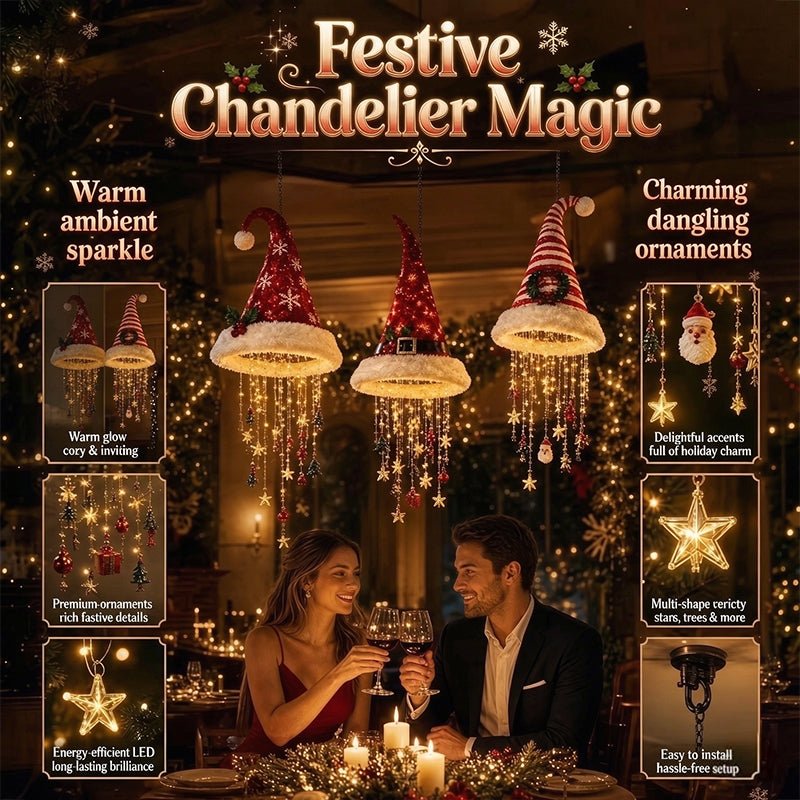 Santa Hat Hanging Light - Warm LED Glow - Christmas Gift for Festive Decor Lovers - NovaTech