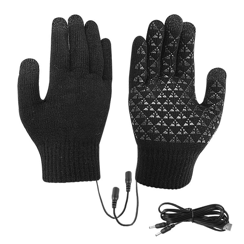 Thick heating electric gloves USB heating electric knitted warm gloves - NovaTech