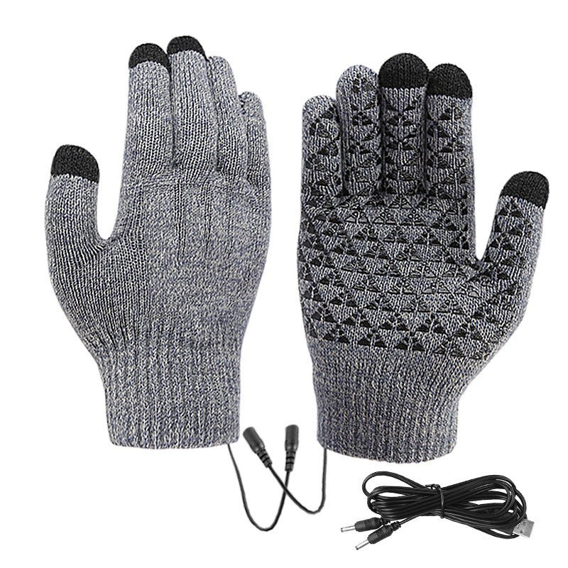 Thick heating electric gloves USB heating electric knitted warm gloves - NovaTech