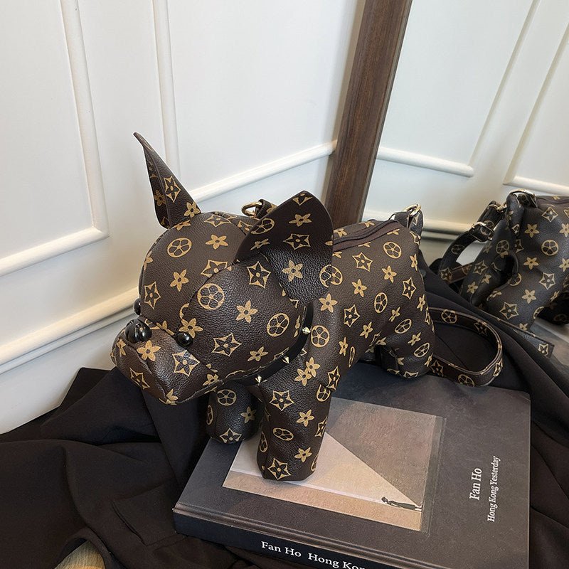 Women's Exquisite Cartoon French Bulldog Print Creative Color Block Small Square Bag Artsy Single Shoulder Crossbody Handbag - NovaTech