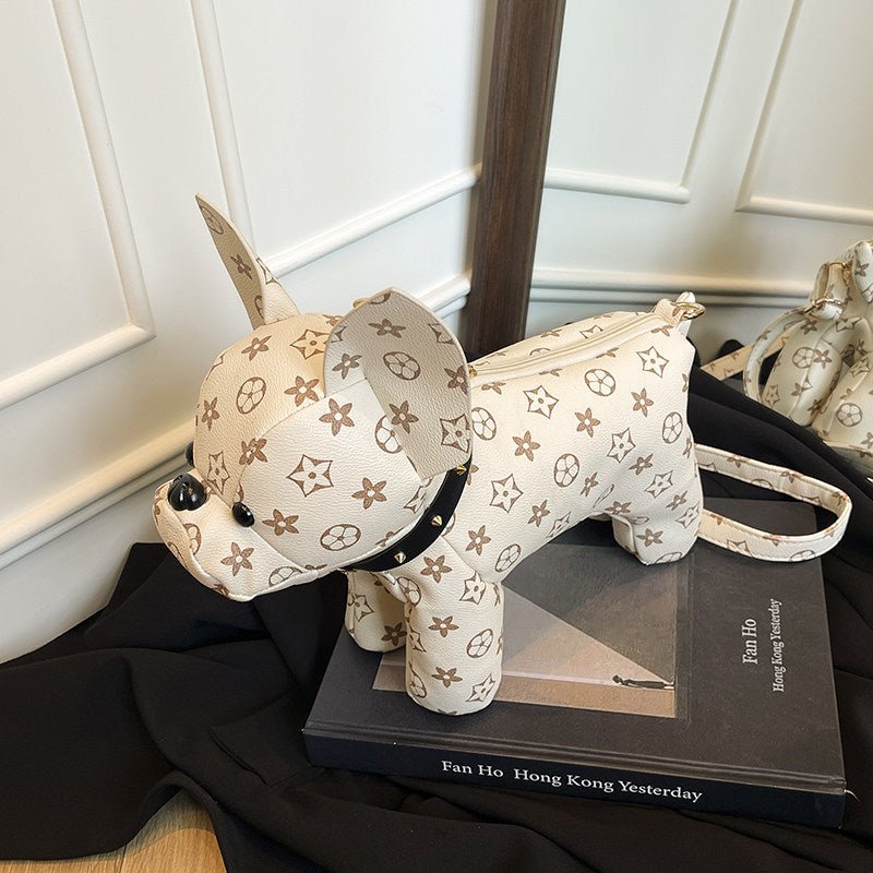 Women's Exquisite Cartoon French Bulldog Print Creative Color Block Small Square Bag Artsy Single Shoulder Crossbody Handbag - NovaTech